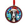 Whippet Black And White In Santa Hat Suncatcher Decoration, thumbnail 5 of 6