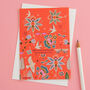 Pack Of Six Merry Christmas Cards In Red, thumbnail 2 of 2