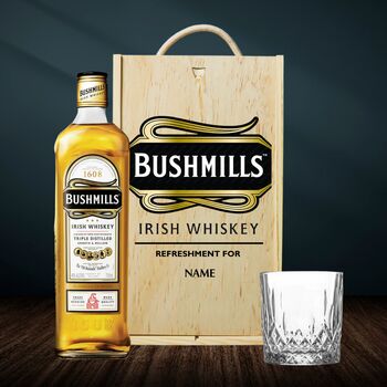 Personalised Bushmills Irish Whiskey Gift Set With Glass – Premium Irish Whiskey Custom Gift For Him Or Her, 2 of 4