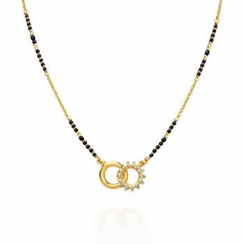 Delicate Twin Ring Dokiya Mangalsutra Necklace, 4 of 5
