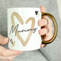 Personalised Mother's Day Hearts Gold Handled Mug, thumbnail 1 of 3