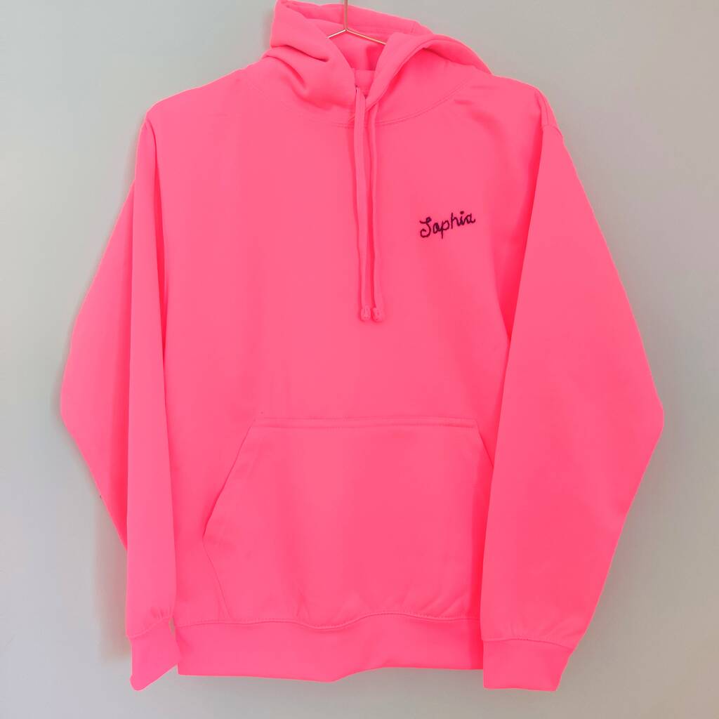 Personalised Children Adult Bold Neon Hoodies By Mimi & Thomas ...