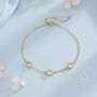 Sterling Silver Tiny Cz Trio Bracelet, thumbnail 2 of 12