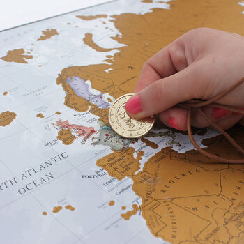 Scratch The World® Map Print with Coin, 4 of 11