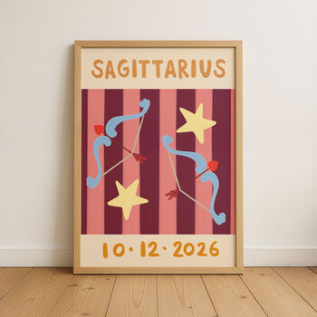 Horoscope Kids Personalised Birthday Art Print, 11 of 12