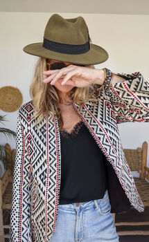 Zambezi Geometric Tribal Short Biker Jacket Coat, 7 of 12
