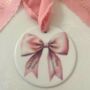 Personalised First Christmas Bow Ornament, thumbnail 4 of 4