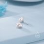 Sterling Silver Genuine Fresh Water Pearls Stud Earrings, thumbnail 6 of 12