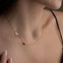 Personalised Sideway Initial Birthstone Necklace, thumbnail 10 of 10