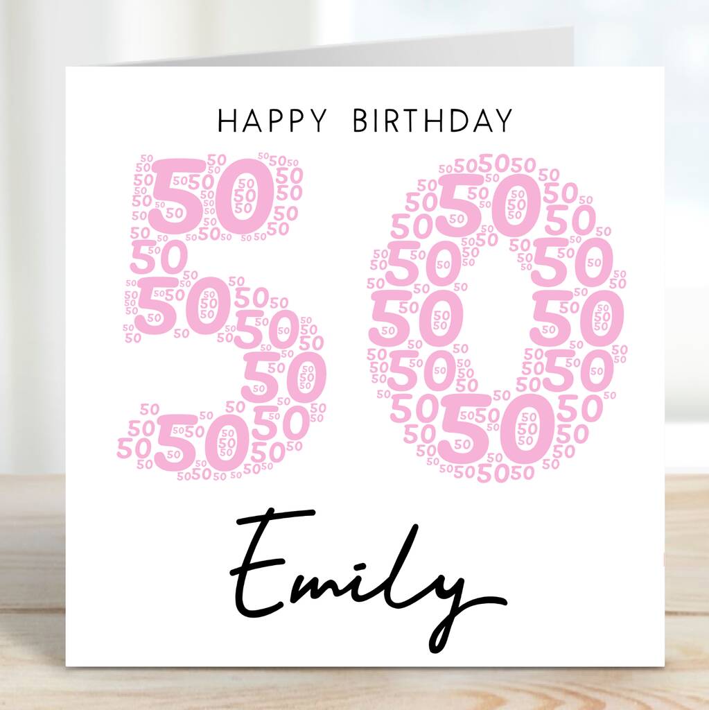 Personalised 50th Birthday Card For Her, 1 of 2