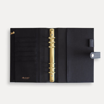 Personalised Vegan Leather A5 Ring Binder Organiser | Black, 4 of 6