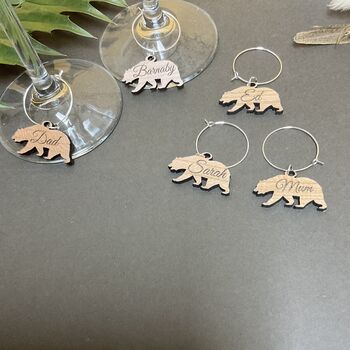 Personalised Polar Bear Wine Glass Charms, 2 of 7