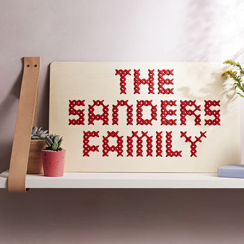 Family Name Cross Stitch Board Embroidery Kit, 3 of 4