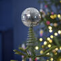 Silver Disco Ball Christmas Tree Topper, thumbnail 1 of 2