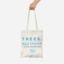 Cool Trees Recycled Fabric Slogan Tote, thumbnail 2 of 7