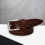 Personalised Hidden Initial Men's Thick Full Grain Ribbed Leather Belt, thumbnail 1 of 9