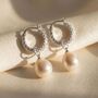 Elegant Sterling Silver Freshwater Pearl Hoop Earrings, thumbnail 1 of 4