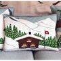 Hand Embroidered Alpine Chalet Cushion, thumbnail 1 of 2