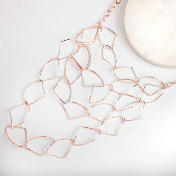 Rose Gold Colour Four Layer Irregular Hoop Necklace, 2 of 3