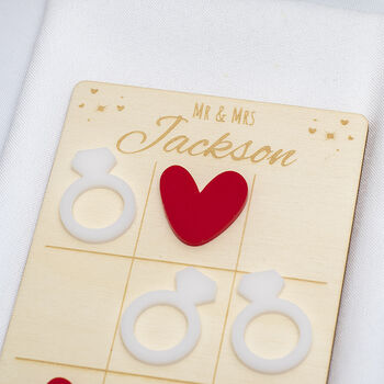 Hearts And Rings Wedding Favour Tic Tac Toe Game, 3 of 4