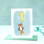 Fox Illustrated First Birthday Card, thumbnail 1 of 7