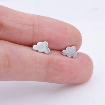 Sterling Silver Little Cloud Stud Earrings, 3 of 12