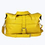 Personalised Handcrafted Yellow Leather Travel Bag, thumbnail 1 of 8