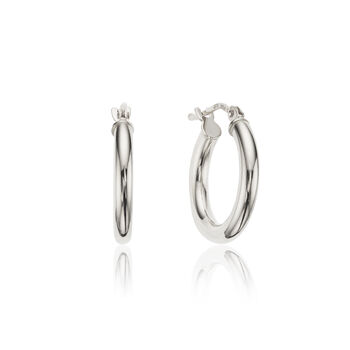 Small Round Solid Gold Or Silver Hoop Earrings, 4 of 7