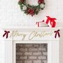 Gold Merry Christmas Banner With Velvet Bows 2m, thumbnail 1 of 2