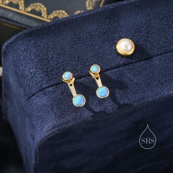 Sterling Silver Blue Opal Ear Jacket, 7 of 12