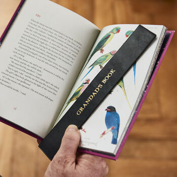 Personalised Leather Book Mark For Dad, 3 of 5