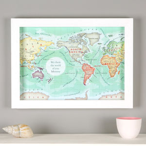 Framed World Maps For Sale