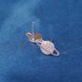 Saturn Silver Stud Earrings With Cz Stones, thumbnail 4 of 7