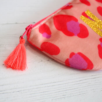 Personalised Leopard Velvet Coin Purse, 6 of 7
