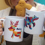 Patchwork Animals Christmas Mug With Hot Choc Kit, thumbnail 1 of 7
