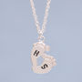 Personalised New Mum Pendant. Baby Feet Charm Necklace, thumbnail 8 of 12