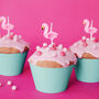 Flamingo Birthday Cake Candles X Five, thumbnail 1 of 2