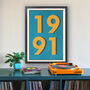 1991 Personalised Year Typography Print, thumbnail 4 of 12