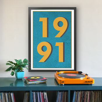 1991 Personalised Year Typography Print, 4 of 12