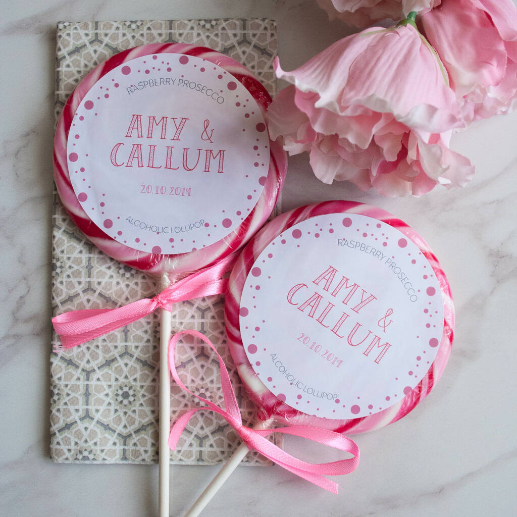 Personalised Polka Dot Wedding Favour Giant Lollipops By Holly's ...