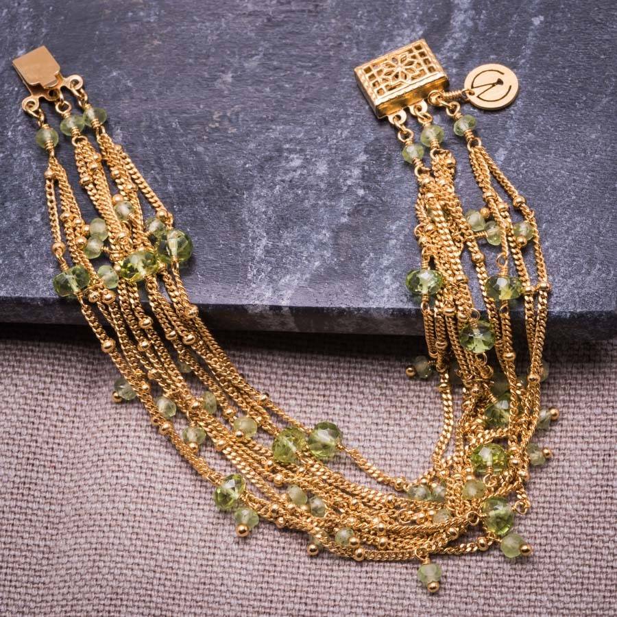 Peridot And 18ct Yellow Gold Vermeil Bracelets, 1 of 7