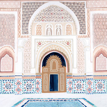 Medersa Ben Youssef, Marrakech Morocco Travel Art Print, 7 of 8