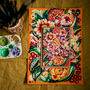 Orange Floral Greeting Card, thumbnail 2 of 6