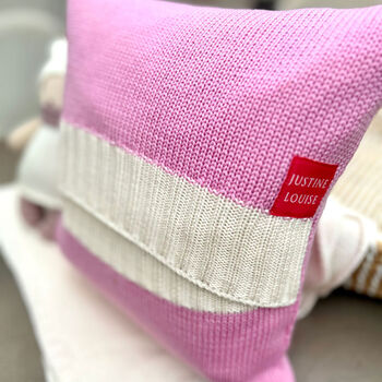 Personalised Knitted Bunny Cushion, 6 of 7