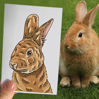 Personalised Rabbit Half Portrait Print, 3 of 11