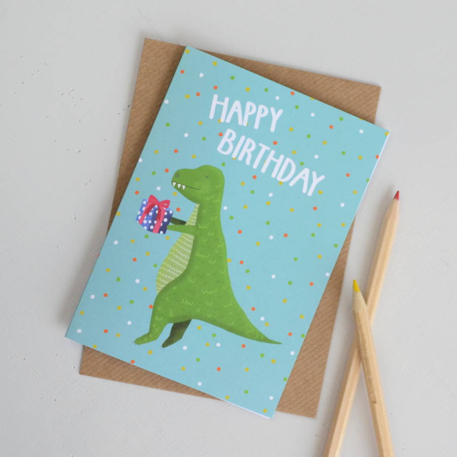 T Rex Dinosaur Birthday Card By Hannah Stevens | notonthehighstreet.com