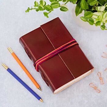 Distressed Three String Coloured Leather Journals, 8 of 12