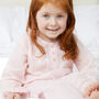 Personalised Embroidered Soft Pink Cotton Girl's Pyjamas, thumbnail 1 of 4