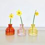 Set Of Three Small Coloured Glass Bud Vases, thumbnail 2 of 4
