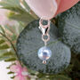 Sterling Silver Something Blue Pearl Bridal Charm, thumbnail 2 of 7